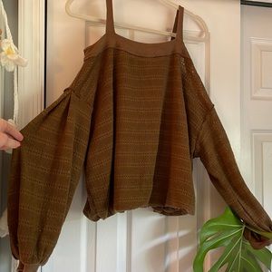 Size medium brown off the shoulder top